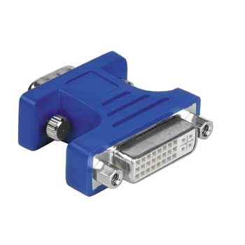 Hama Adattatore VGA HDD 15 pin M/DVI-I F, connettori dorati, blu, 3 stelle