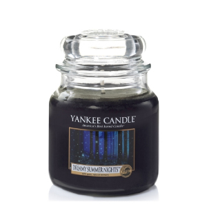 Yankee Candle Dreamy Summer Nights candela di cera Rotondo Vaniglia, Legnoso Nero 1 pz