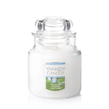 Yankee Candle Clean Cotton candela di cera Cilindro CEDAR, Muschio, Vetiver, Legnoso Bianco 1 pz