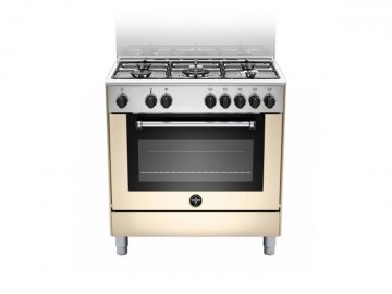 Bertazzoni La Germania Americana AMN855ECRV cucina Elettrico Gas Crema, Acciaio inox A