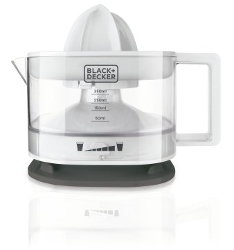 Nero & Decker BXCJ25E Centrifuga spremiagrumi 25 W Grigio, Trasparente, Bianco