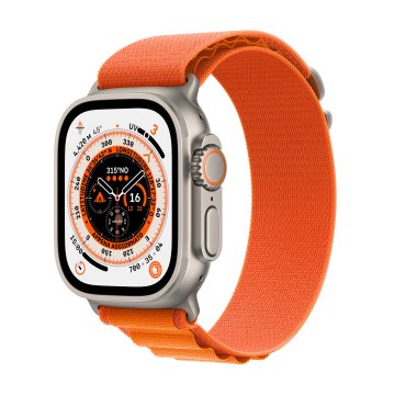 Apple Watch Ultra GPS + Cellular, 49mm Cassa in Titanio con Cinturino Alpine Loop Arancione - Medium