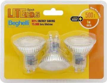 Beghelli LiteLED.5 Lampadina a risparmio energetico Bianco caldo 3000 K 5 W GU10 E