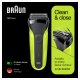 Braun Series 3 300 Rasoio Elettrico Barba, Nero/Verde Elettrico 2