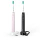 Philips 3100 series Sonicare Spazzolini Elettrici Sonici, confezione da 1 Spazzolino Rosa e 1 Spazzolino Nero HX3675/15 3