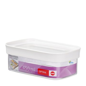 EMSA Optima Rettangolare Scatola 0,45 L Trasparente, Bianco