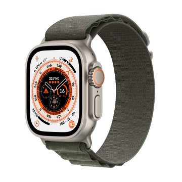 Apple Watch Ultra GPS + Cellular, 49mm Cassa in Titanio con Cinturino Alpine Loop Verde - Large