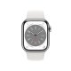 Apple Watch Series 8 GPS + Cellular 41mm Cassa in Acciaio Inossidabile color Argento con Cinturino Sport Band Bianco - Regular 3