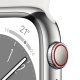 Apple Watch Series 8 GPS + Cellular 41mm Cassa in Acciaio Inossidabile color Argento con Cinturino Sport Band Bianco - Regular 4