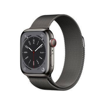 Apple Watch Series 8 GPS + Cellular 41mm Cassa in Acciaio Inossidabile color Grafite con Loop Grafite Milanese