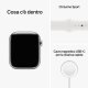 Apple Watch Series 8 GPS + Cellular 45mm Cassa in Acciaio Inossidabile color Argento con Cinturino Sport Band Bianco - Regular 10