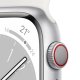 Apple Watch Series 8 GPS + Cellular 41mm Cassa in Alluminio color Argento con Cinturino Sport Band Bianco - Regular 4