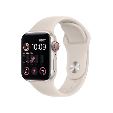 Apple Watch SE GPS + Cellular 40mm Cassa in Alluminio color Galassia con Cinturino Sport Band Galassia - Regular