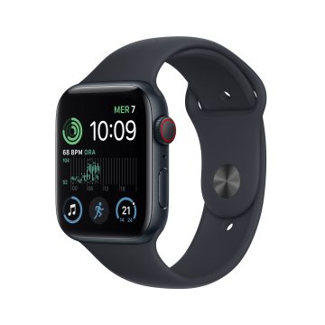 Apple Watch SE GPS + Cellular 44mm Cassa in Alluminio color Mezzanotte con Cinturino Sport Band Mezzanotte - Regular