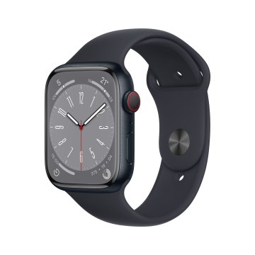 Apple Watch Series 8 GPS + Cellular 45mm Cassa in Alluminio color Mezzanotte con Cinturino Sport Band Mezzanotte - Regular