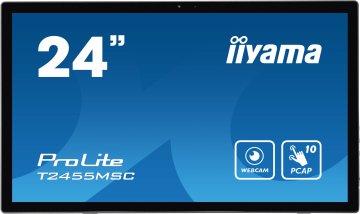 iiyama T2455MSC-B1 visualizzatore di messaggi Pannello piatto per segnaletica digitale 61 cm (24") LED 400 cd/m² Full HD Nero Touch screen