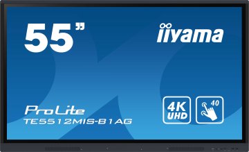 iiyama TE5512MIS-B1AG visualizzatore di messaggi Pannello piatto per segnaletica digitale 139,7 cm (55") LED Wi-Fi 400 cd/m² 4K Ultra HD Nero Touch screen Processore integrato Android 11 16/7