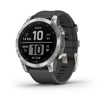 Garmin fenix 7 3,3 cm (1.3") MIP 47 mm Digitale 260 x 260 Pixel Touch screen Argento Wi-Fi GPS (satellitare)