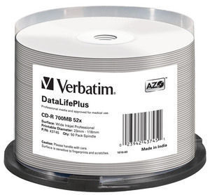 Verbatim CD-R 52x DataLifePlus 700 MB 50 pz