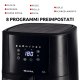 Ariete 4626 Friggitrice ad aria 6L, 1300 W, Capacità 6L, Capacità di cottura 2,5kg, 8 programmi preimpostati, Temperatura fino a 200°, Cestello trasparente per controllo cottura, Nero 10