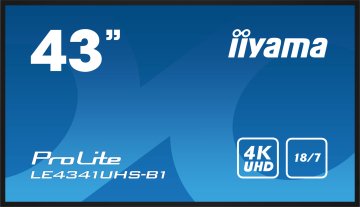iiyama LE4341UHS-B1 visualizzatore di messaggi Pannello piatto per segnaletica digitale 108 cm (42.5") LCD 350 cd/m² 4K Ultra HD Nero 18/7