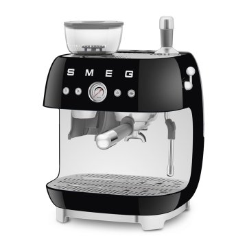 Smeg Macchina da Caffè Espresso Manuale con macinacaffè integrato 50's Style – Nero LUCIDO – EGF03BLEU