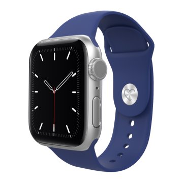 Eva Fruit Cinturino per Apple Watch compatibile con chiusura con bottone in silicone di colore blu scuro