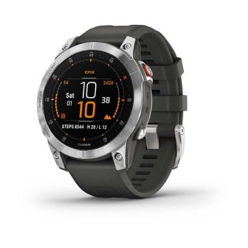 Garmin epix 3,3 cm (1.3") AMOLED 47 mm Digitale 416 x 416 Pixel Touch screen Argento Wi-Fi GPS (satellitare)