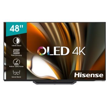 Hisense TV OLED Ultra HD 4K 48” 48A87H Smart TV, Wifi, HDR Dolby Vision, OLED Colour, Perfect Nero, Game Mode PRO 120Hz, Dolby Atmos, Stand Ruotabile