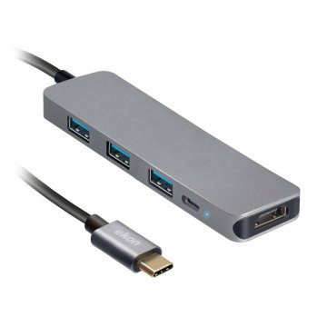 Ekon Hub in alluminio con 3 porte USB 3.0, uscita USB-C fino a 100W, porta HDMI per 4K Ultra HD