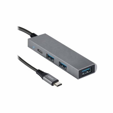 Ekon HUB con 3 porte USB-A, 1 porta USB-C e cavo di alimentazione USB-C