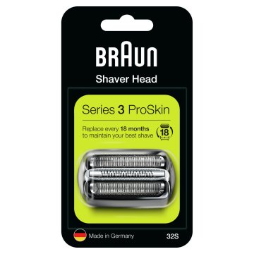 Braun Series 3 32S Testina Di Ricambio Per Rasoio Elettrico Barba - Argento - Compatibile Con I Rasoi ProSkin