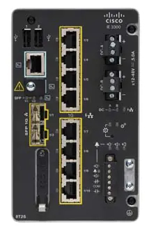 Cisco Catalyst IE-3300-8T2S-A switch di rete Gestito L2 Gigabit Ethernet (10/100/1000) Nero