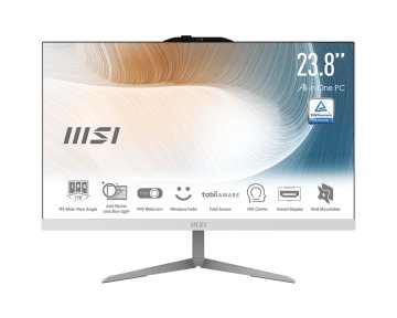 MSI Modern AM242 12M-632IT Intel® Pentium® Oro 8505 60,5 cm (23.8") 1920 x 1080 Pixel PC All-in-one 4 GB DDR4-SDRAM 128 GB SSD Windows 11 Pro Wi-Fi 6 (802.11ax) Bianco