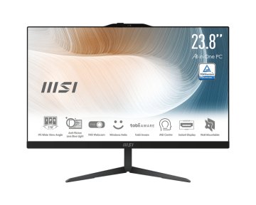 MSI Modern AM242 12M-638IT Intel® Core™ i5 i5-1235U 60,5 cm (23.8") 1920 x 1080 Pixel PC All-in-one 8 GB DDR4-SDRAM 512 GB SSD Windows 11 Pro Wi-Fi 6 (802.11ax) Nero