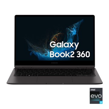 Samsung Galaxy Book2 360 Laptop, Processore Intel EVO i5 di dodicesima generazione, 13.3 Pollici, Windows 11 Home, 8GB RAM, SSD 512GB, Colore Graphite