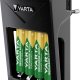 Varta LCD Plug charger+ AA & AAA ((Batterie ricaricabili NiMH incl. 4x AA 2100 mAh accu), nero 2