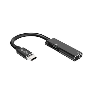 SBS TEJACKTYCCHARGK adattatore per inversione del genere dei cavi 3.5mm USB-C Nero