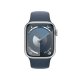 Apple Watch Series 9 GPS Cassa 41mm in Alluminio Argento con Cinturino Sport Blu Tempesta - M/L 3