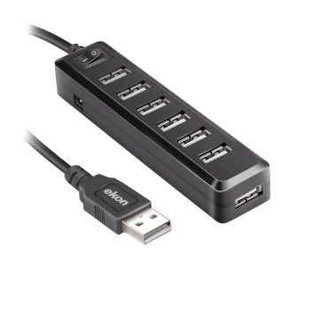 Ekon ECITHUB20USB7IN1 hub di interfaccia USB 2.0 Type-A Nero