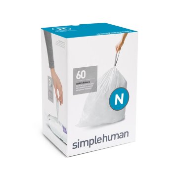 simplehuman CW0262 sacchetto per rifiuti 50 L Bianco 60 pz