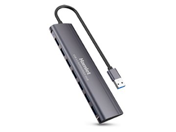 Hamlet XHUB-07A3 hub di interfaccia USB 3.2 Gen 1 (3.1 Gen 1) Type-A 5000 Mbit/s Nero