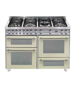 Lofra PBI126SMFET+DMFT/2AEO Cucina freestanding Elettrico Gas Avorio, Acciaio inox A