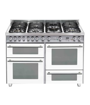 Lofra PBP126SMFET+DMFT/2AEO Cucina freestanding Elettrico Gas Perlato, Acciaio inox, Bianco A