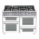 Lofra PBP126SMFET+DMFT/2AEO Cucina freestanding Elettrico Gas Perlato, Acciaio inox, Bianco A 2