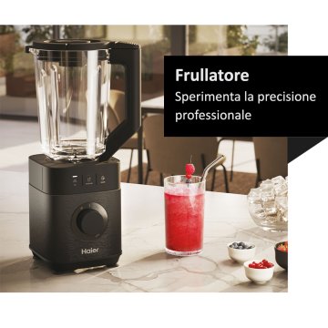 Haier Frullatore I-Master Serie 5 Obsidian grey, 6 lame in acciaio inox, Caraffa in vetro da 2 L, 3 programmi preimpostati, Personal Jug incluso