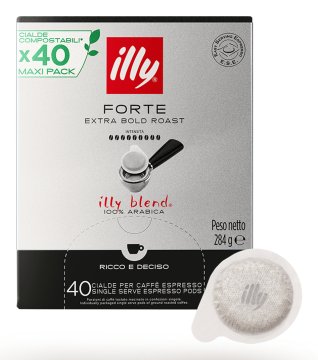 Illy Forte Cialde caffè Tostatura scura 40 pz