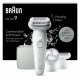 Braun Silk-épil 9 9-061, Epilatore Elettrico Donna Per Una Epilazione Facile, Pelle Liscia a Lungo, Bianco/Argento 9