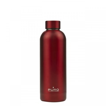 PURO Hot&Cold Glossy Bicicletta, Uso quotidiano, Fitness, Sport 500 ml Acciaio inox Metallico, Rosso