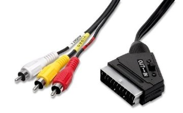 nuovaVideosuono Scart-Composite 1.5m M-M 1,5 m SCART (21-pin) 3 x RCA Nero